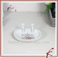 white glaze decal ceramic tile shower soap dish